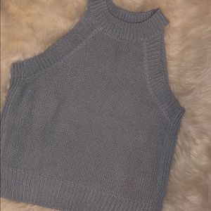 Blue Knit Halter Top